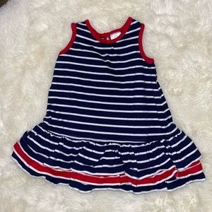 Hanna Andersson Striped Ruffle Dress, Sz 85cm